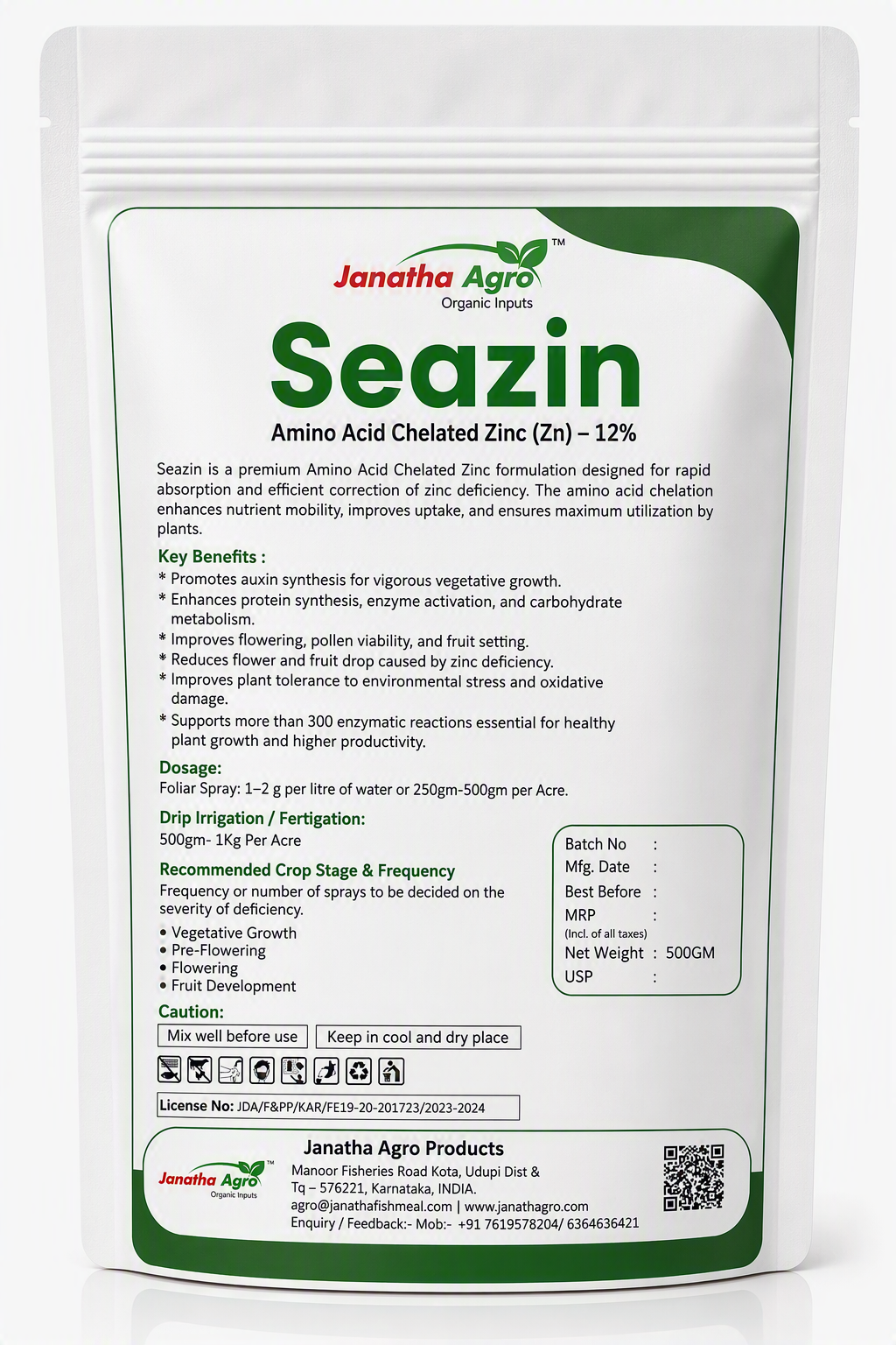 Seazin - Zinc Fish Amino Acid Complex (Zn -12%) - Micronutrients For Plants