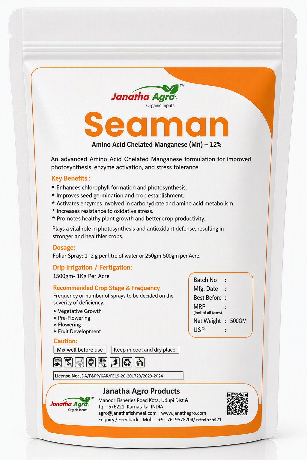 Seaman - Manganese Fish Amino Acid Complex (Mn - 12%) - Micronutrients For Plants